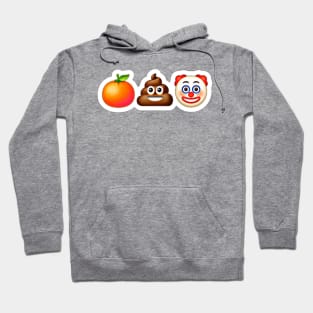 🍊💩🤡 Sticker- White - Front Hoodie